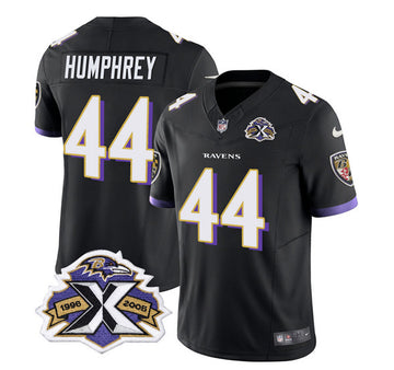 Baltimore Ravens #44 Marlon Humphrey Black 2023 FUSE With Patch Throwback Jersey