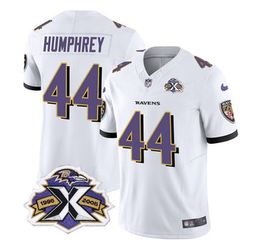 Baltimore Ravens #44 Marlon Humphrey White 2023 FUSE With Patch Throwback Jersey