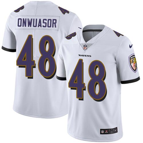 Baltimore Ravens #48 Patrick Onwuasor White Jersey