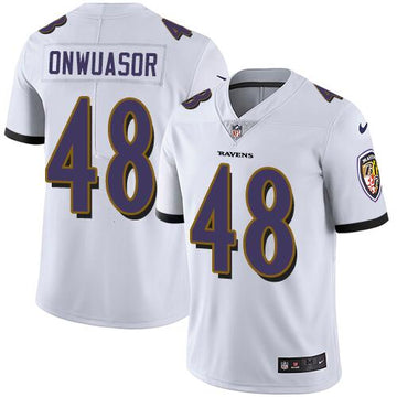 Baltimore Ravens #48 Patrick Onwuasor White Jersey