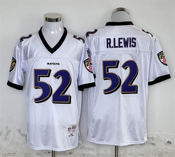 Ray Lewis Baltimore Ravens white Throwback jersey