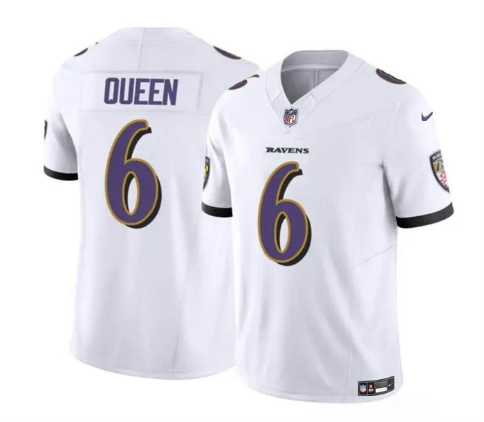 Patrick Queen Baltimore Ravens white FUSE jersey