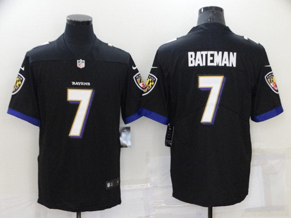 Baltimore Ravens #7 Rashod Bateman Black Jersey