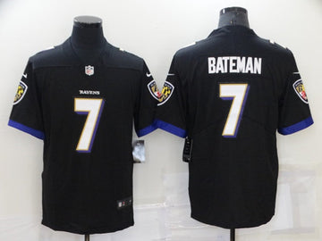 Baltimore Ravens #7 Rashod Bateman Black Jersey