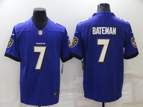 Baltimore Ravens #7 Rashod Bateman Purple Jersey
