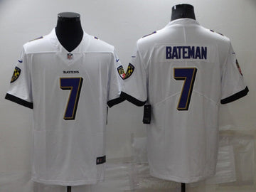 Baltimore Ravens #7 Rashod Bateman White Jersey