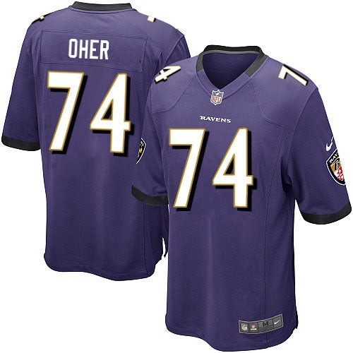 Baltimore Ravens #74 Michael Oher Purple Jersey