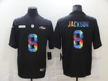 Baltimore Ravens #8 Lamar Jackson 2020 Black Crucial Catch Jersey