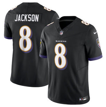 Baltimore Ravens #8 Lamar Jackson Black 2023 FUSE Jersey