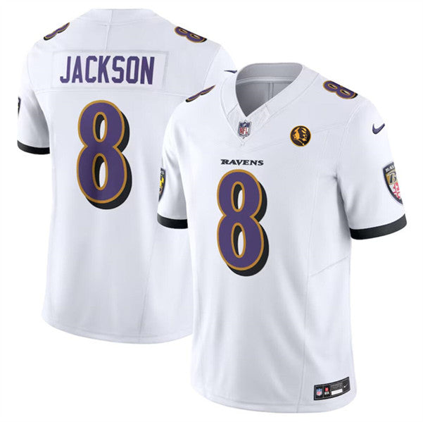 Lamar Jackson Baltimore Ravens white FUSE jersey