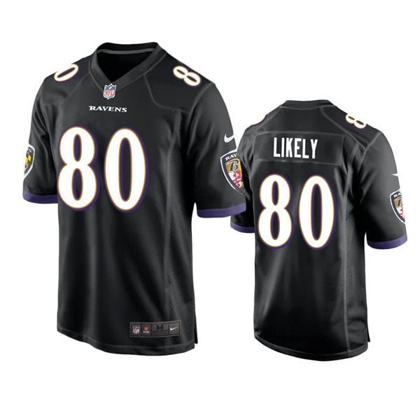 Baltimore Ravens #80 Isaiah Likely Balck Game Jersey