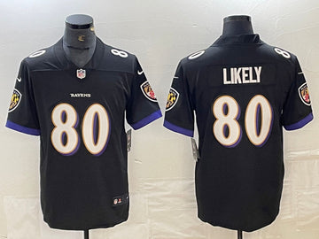 Isaiah Likely Baltimore Ravens black jersey