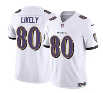 Isaiah Likely Baltimore Ravens white FUSE jersey