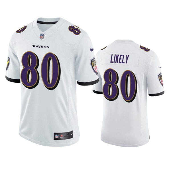 Baltimore Ravens #80 Isaiah Likely White Jersey