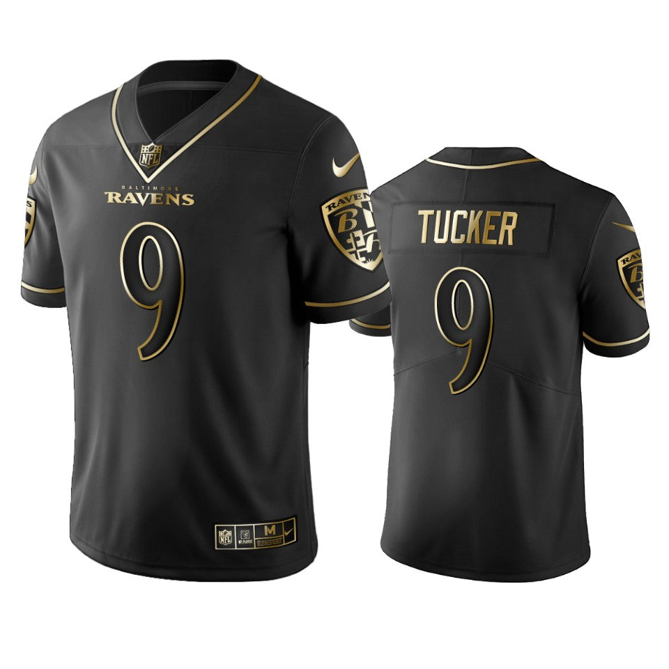 Baltimore Ravens #9 Justin Tucker Black 2019 Golden Edition Jersey