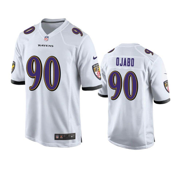 Baltimore Ravens #90 David Ojabo White Game Jersey