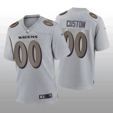 Baltimore Ravens Custom Gray Atmosphere Fashion Game Jersey