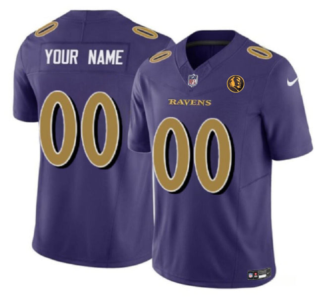 Baltimore Ravens Custom Purple 2023 FUSE With John Madden Patch Color Rush Jersey