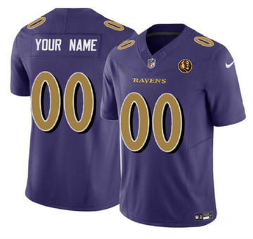 Baltimore Ravens Custom Purple 2023 FUSE With John Madden Patch Color Rush Jersey