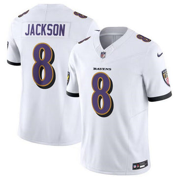 Custom Baltimore Ravens white FUSE jersey