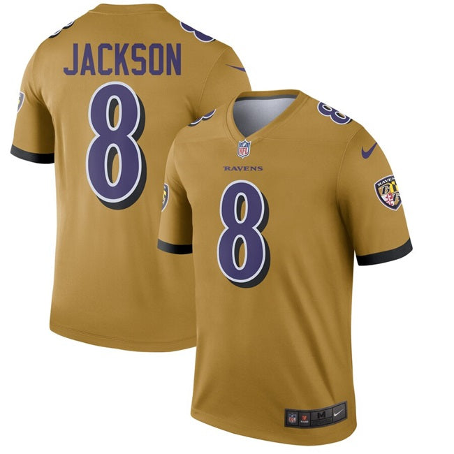 Custom Baltimore Ravens gold Inverted Legend jersey