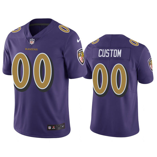 Baltimore Ravens Customized Purple Team Color Jersey