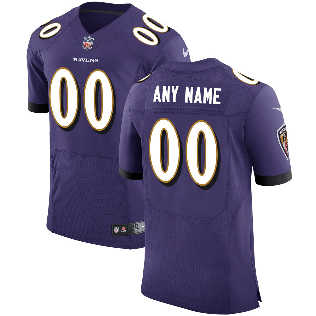 Baltimore Ravens Purple Speed Machine Custom Elite Jersey