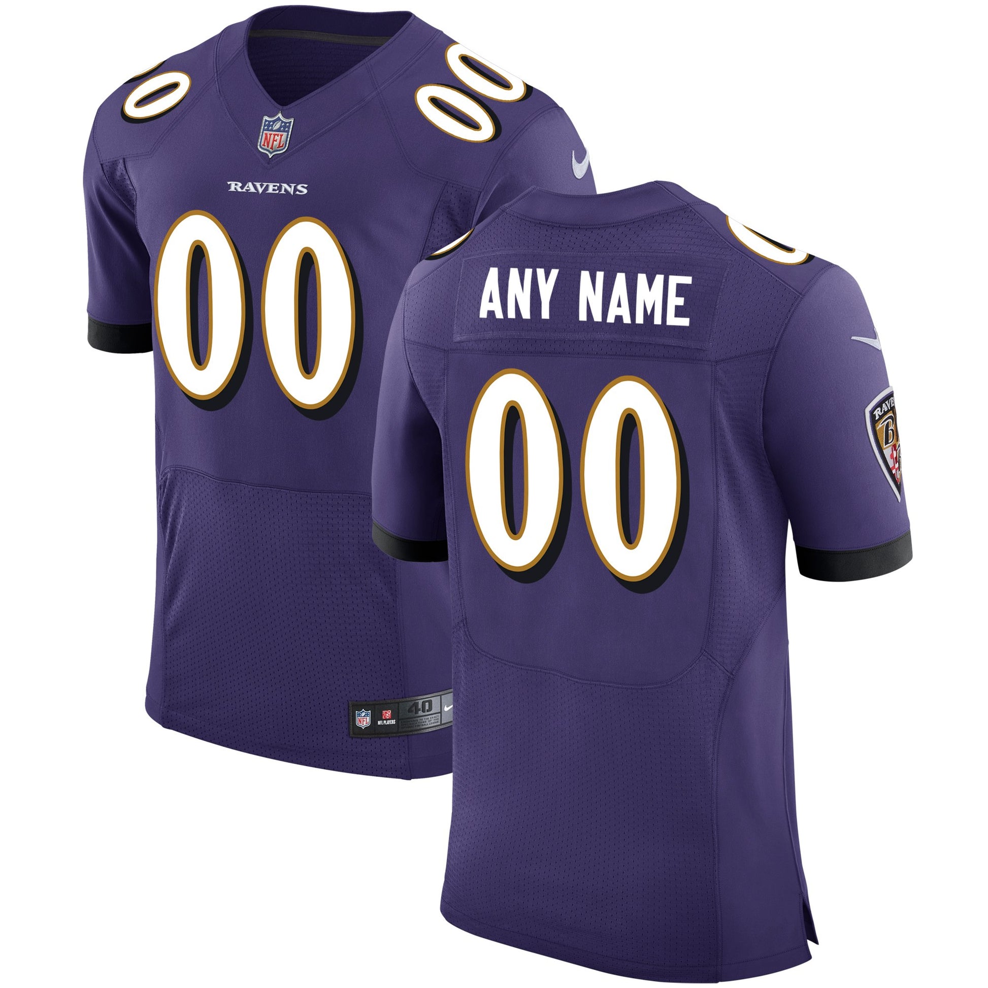 Baltimore Ravens Purple Speed Machine Custom Elite Jersey