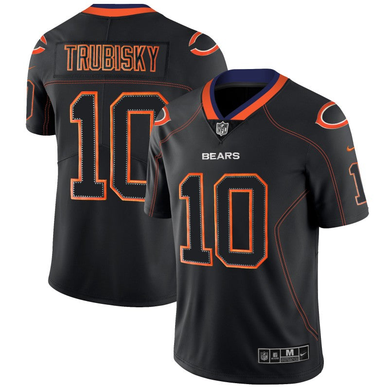 Bears #10 Mitchell Trubisky Black 2018 Lights Out Color Rush Jersey