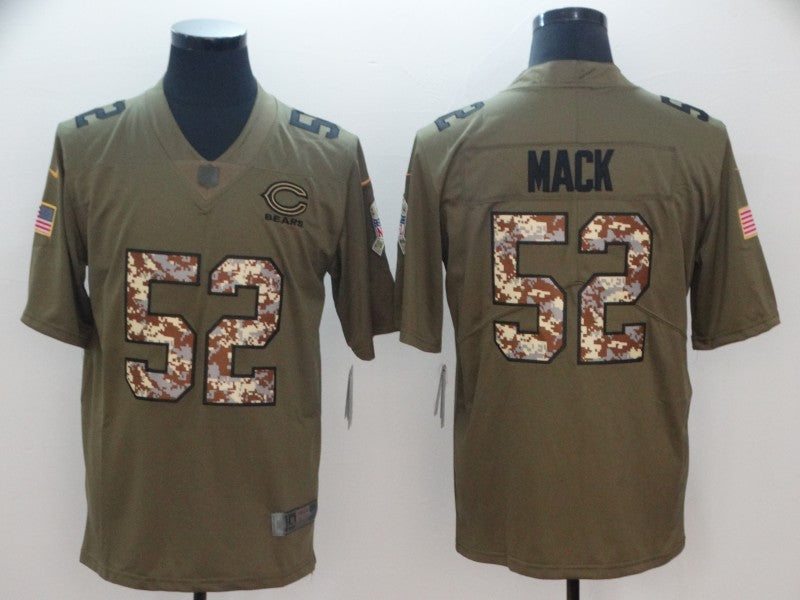Bears #52 Khalil Mack Green Salute to Service Jersey