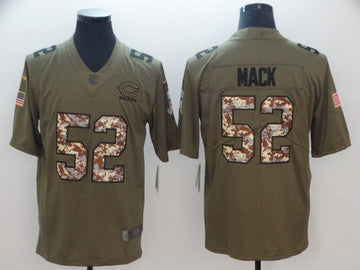Bears #52 Khalil Mack Green Salute to Service Jersey