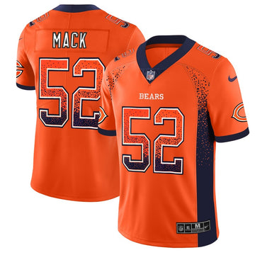 Bears #52 Khalil Mack Orange 2018 Drift Fashion Color Rush Jersey