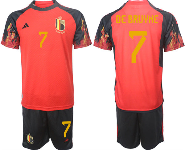 De Bruyne Belgium National Team red Home jersey