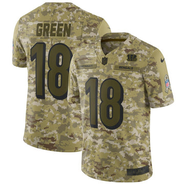 Bengals #18 AJ Green 2018 Camo Salute to Service Jersey