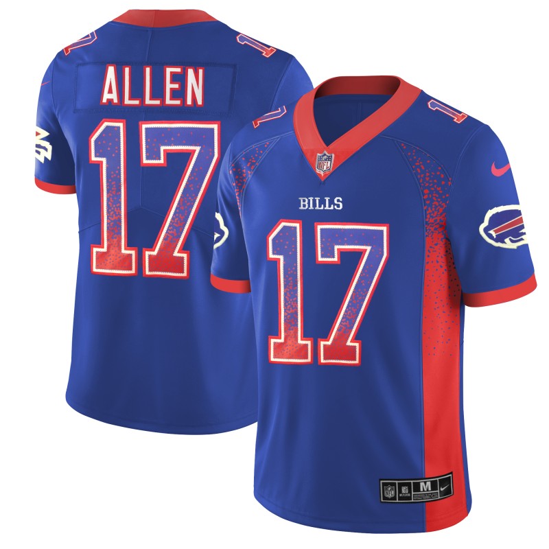 Bills #17 Josh Allen Blue 2018 Drift Fashion Color Rush Jersey