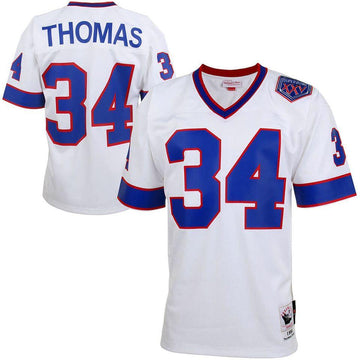 Bills #34 Thurman Thomas White Mitchell & Ness Throwback Jersey