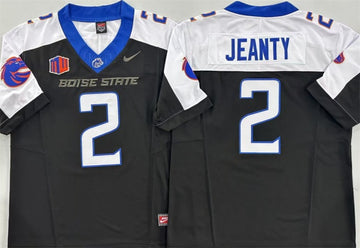 Ashton Jeanty Boise State Broncos black-white FUSE jersey