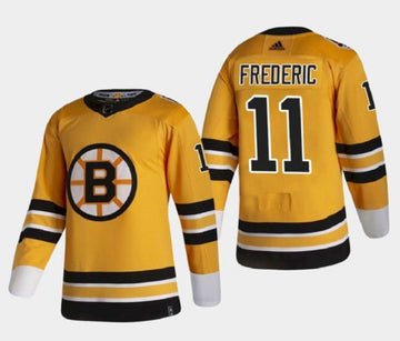 Trent Frederic Boston Bruins gold jersey
