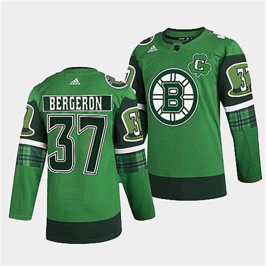 Patrice Bergeron Boston Bruins green jersey