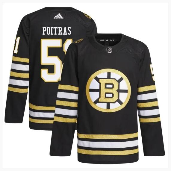 Matthew Poitras Boston Bruins black jersey