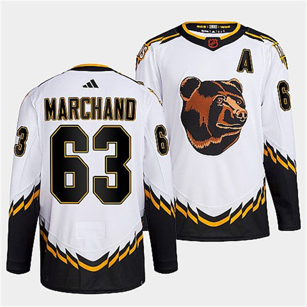 Brad Marchand Boston Bruins white Reverse Retro jersey