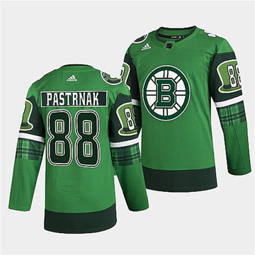 David Pastrnak Boston Bruins green jersey