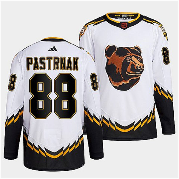 David Pastrnak Boston Bruins white Reverse Retro jersey