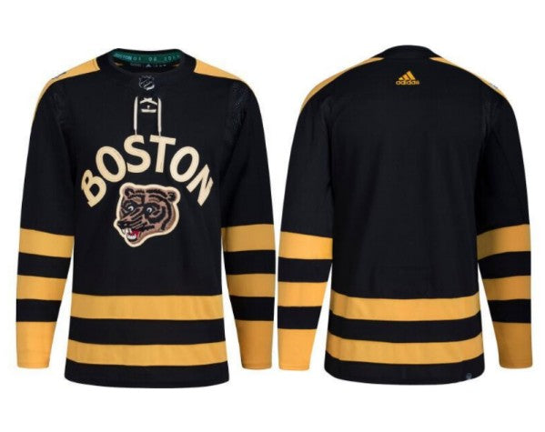 Custom Boston Bruins black Classic jersey