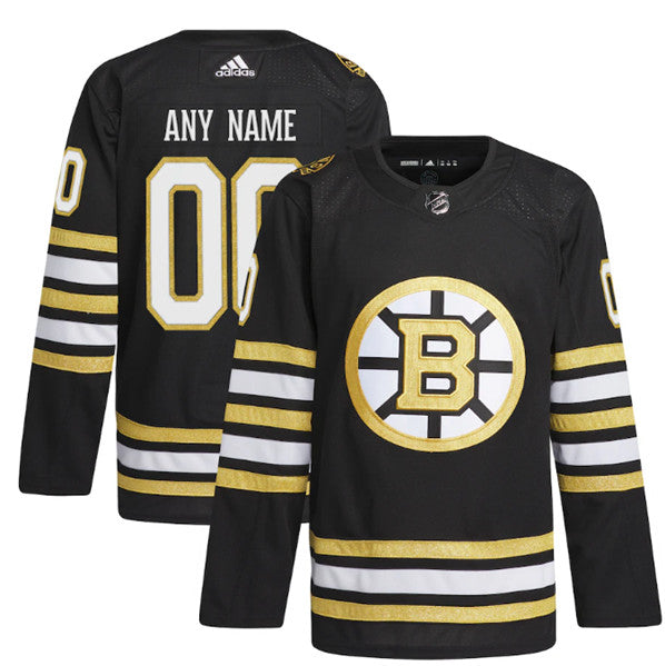 Custom Boston Bruins black jersey
