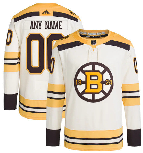 Custom Boston Bruins cream jersey