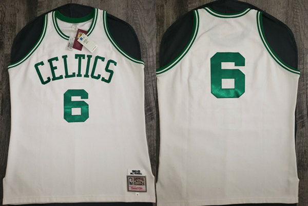 Bill Russell Boston Celtics white Throwback jersey