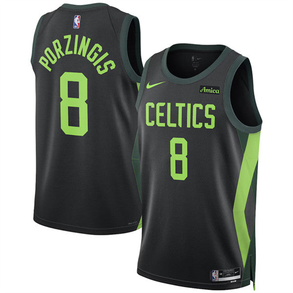 Kristaps Porziis Boston Celtics black City Edition jersey