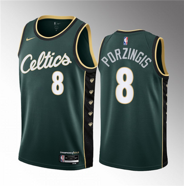 Kristaps Porzingis Boston Celtics green City Edition jersey