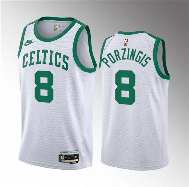Kristaps Porzingis Boston Celtics white jersey
